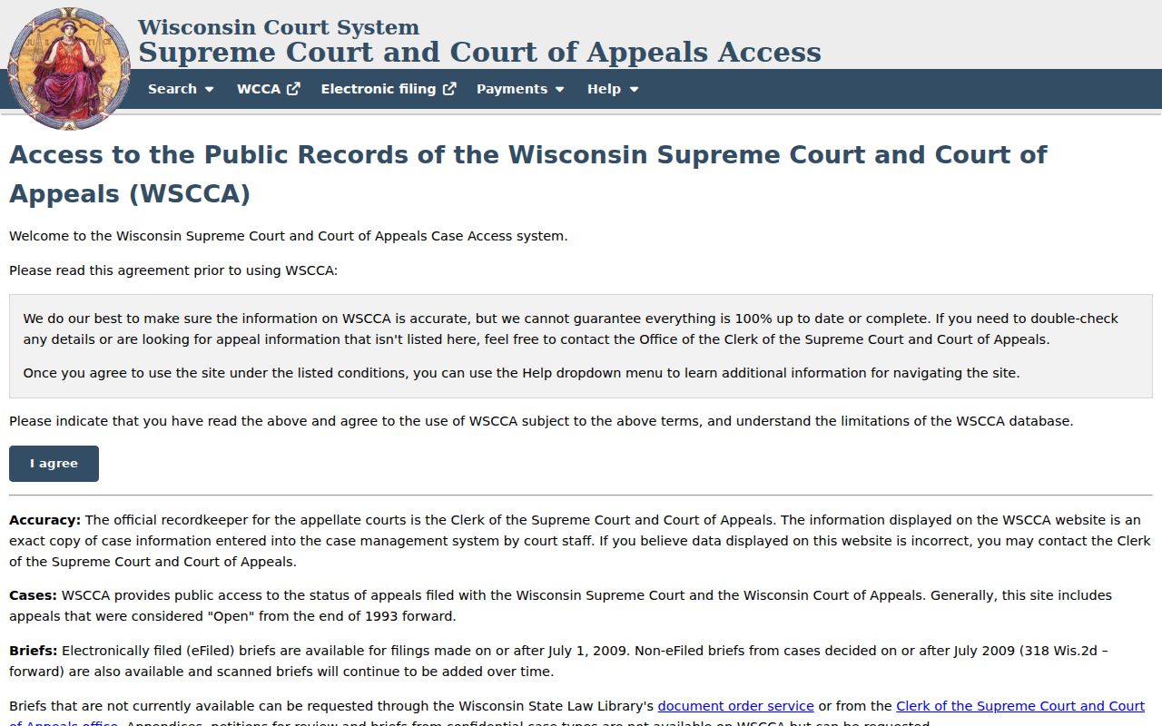 Dane County case lookup Wisconsin appellate case search