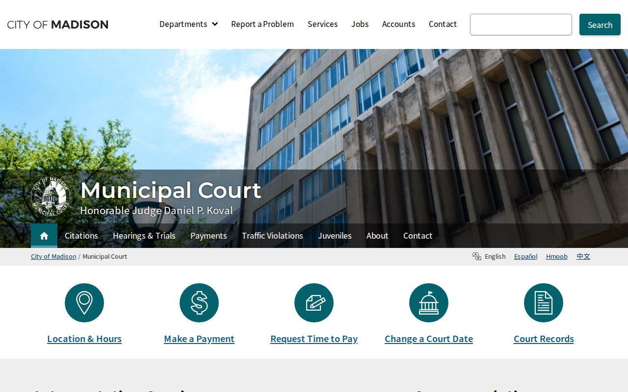 Madison court docket municipal court details