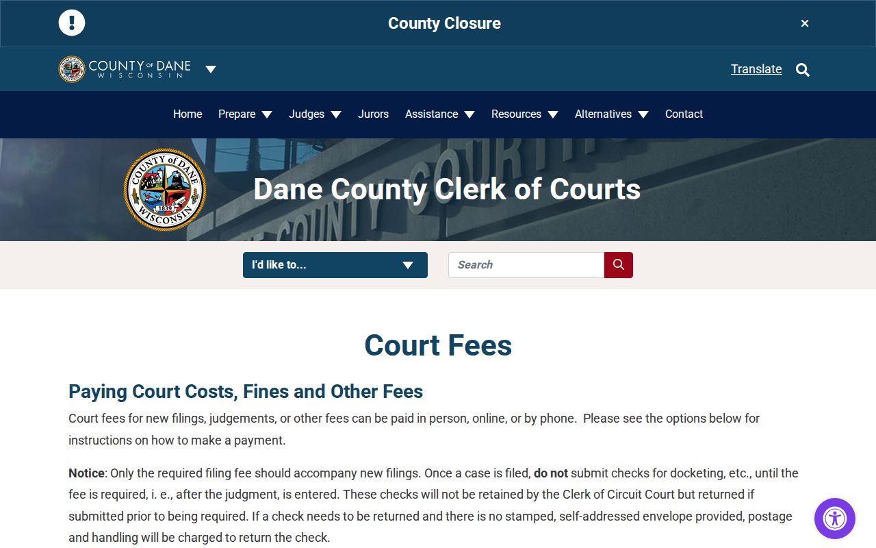 Dane County court payment channels and AllPaid location code 5479
